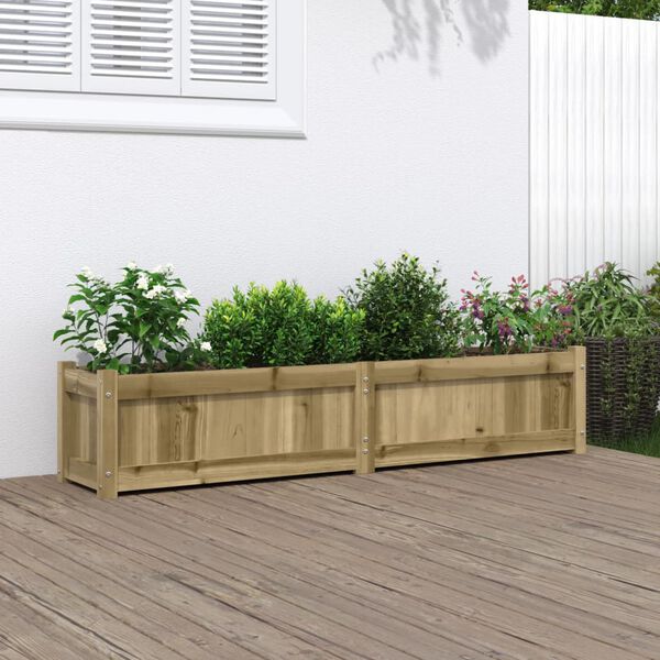 vidaXL Vaso/floreira de jardim 150x31x31cm madeira de pinho impregnada