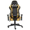 vidaXL Cadeira de gaming girat&oacute;ria PVC dourado