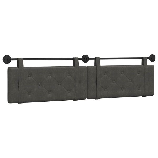 vidaXL Cabeceira Suspensa Preto 210 x 55 x 5 cm PU Antigo