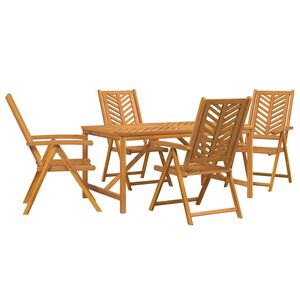 vidaXL Conjunto de Jantar para Jardim 5 unid. Castanho