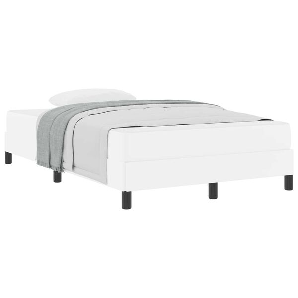 vidaXL Estrutura da Cama com colch&atilde;o Branco Puro 120 x 190 cm tecido