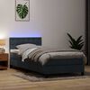 vidaXL Cama box spring c/ colch&atilde;o e LED cinza-escuro 80x210 cm veludo
