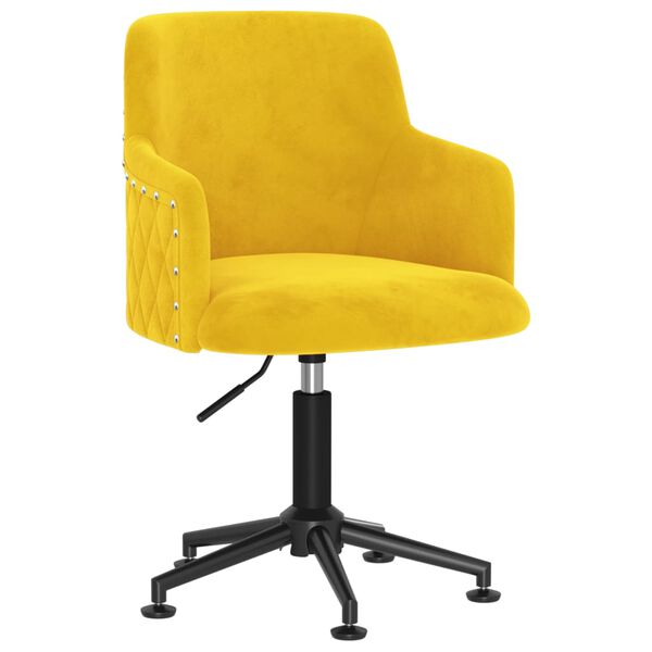 vidaXL Cadeira de escrit&oacute;rio girat&oacute;ria veludo amarelo mostarda
