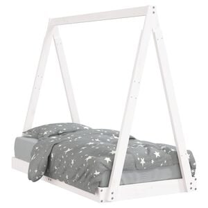 vidaXL Estrutura de cama infantil 70x140 cm pinho maci&ccedil;o branco