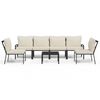 vidaXL 7 pcs conjunto lounge de jardim a&ccedil;o c/ almofad&otilde;es areia