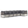 vidaXL 6 pcs conjunto lounge de jardim c/ almofad&otilde;es vime PE antracite