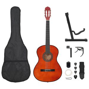 vidaXL 12 pe&ccedil;as conjunto de guitarra cl&aacute;ssica para iniciantes 4/4 39"