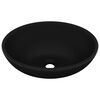 vidaXL Lavat&oacute;rio luxuoso formato oval 40x33 cm cer&acirc;mica preto mate