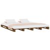 vidaXL Cama de paletes 140x190 cm pinho maci&ccedil;o castanho mel