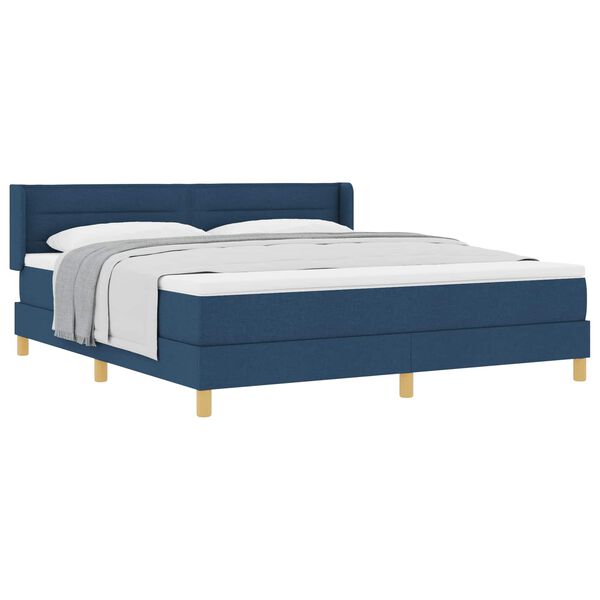 vidaXL Cama com Estrado com colch&atilde;o Azul 180 x 200 cm tecido
