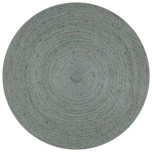 vidaXL Tapete artesanal em juta redondo 120 cm verde azeitona