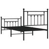 vidaXL Estrutura de cama com cabeceira e p&eacute;s 90x190 cm metal preto