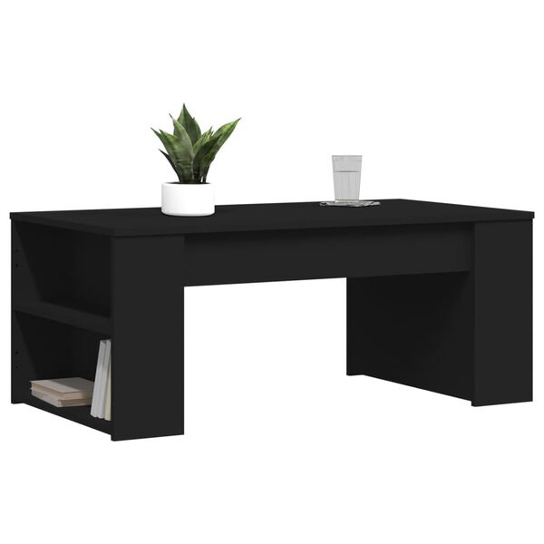 vidaXL Mesa de centro 102x55x42 cm derivados de madeira preto
