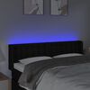 vidaXL Cabeceira de cama c/ luzes LED tecido 147x16x78/88 cm preto