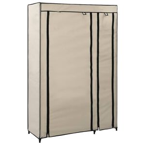 vidaXL Roupeiro dobr&aacute;vel 110x45x175 cm tecido creme