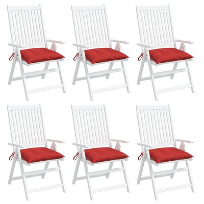 vidaXL Almofadões de cadeira 6 pcs 50x50x7 cm tecido oxford vermelho