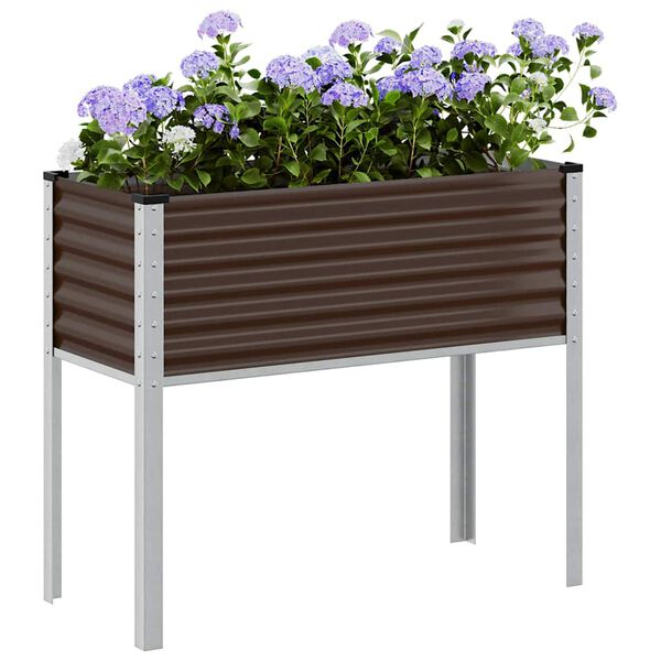 vidaXL Vaso de jardim marrom 100x45x90 cm aço