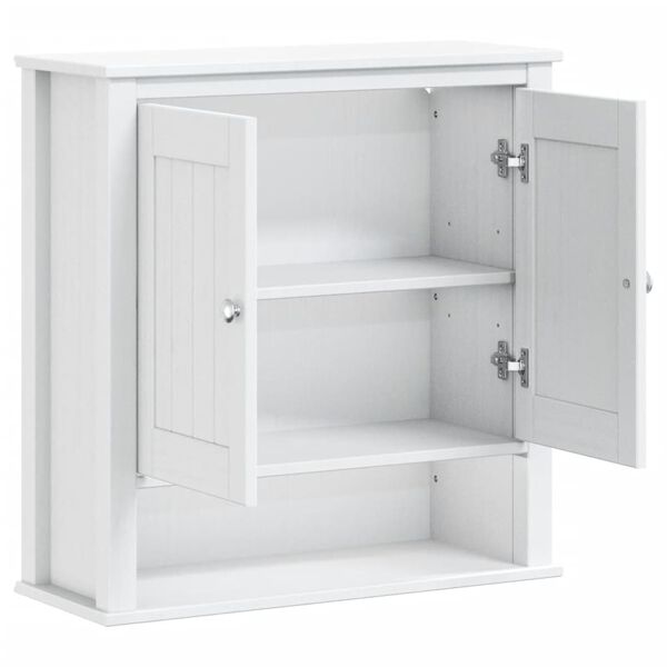 vidaXL M&oacute;vel de parede p/ WC BERG 69,5x27x71,5cm madeira maci&ccedil;a branco