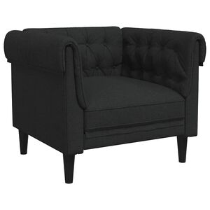 vidaXL Sof&aacute; chesterfield tecido preto
