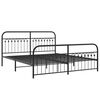 vidaXL Estrutura de cama com cabeceira e p&eacute;s 183x203 cm metal preto