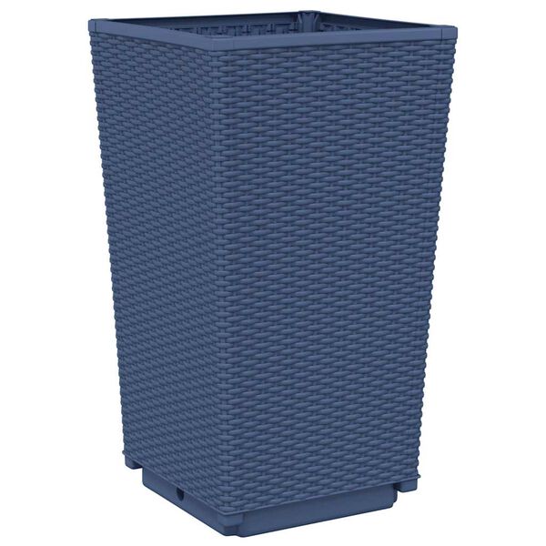 vidaXL Vasos/floreiras 4 pcs 32,5x32,5x57 cm PP cinzento azul