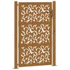 vidaXL Port&atilde;o de jardim 100x150 cm com design de folha de a&ccedil;o resistente &agrave;s intemp&eacute;ries