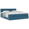 vidaXL Estrutura cama otomana colch&otilde;es 180x200 cm veludo azul escuro