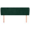 vidaXL Cabeceira de cama c/ abas veludo 147x23x78/88cm verde-escuro