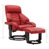 vidaXL Cadeira TV reclin&aacute;vel c/ apoio de p&eacute;s couro artificial vermelho