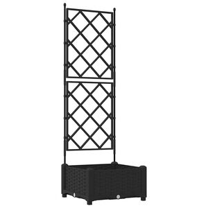 vidaXL Vaso de Jardim Preto 40 x 40 x 125,5 cm PP