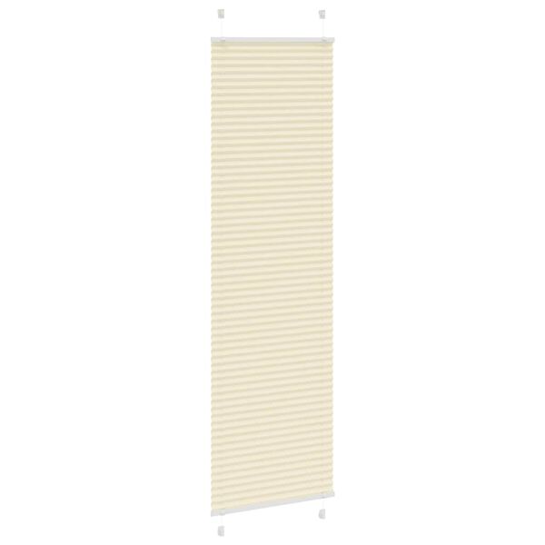 vidaXL Creme Plissada Cega 55x200 cm Largura Tecido 54,4 cm Poli&eacute;ster