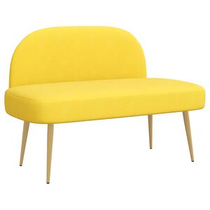 vidaXL Banco estofado com encosto Amarelo-claro 110 x 60 x 76 cm