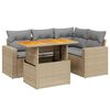 vidaXL 5 pcs conjunto de sof&aacute;s p/ jardim com almofad&otilde;es vime PE bege