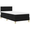 vidaXL Cama Box com colch&atilde;o com cabeceira Preto 90 x 190 cm tecido