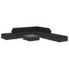 vidaXL 8 pcs conjunto lounge de jardim c/ almofad&otilde;es vime PE preto