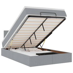 vidaXL Cama otomana com colch&atilde;o 120x190 cm tecido cinzento claro
