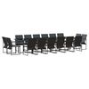 vidaXL Conjunto de Jantar para Jardim 17 unid. Preto A&ccedil;o