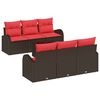 vidaXL Conjunto de Sof&aacute; de Jardim Castanho 55 x 55 x 37 cm vime PE