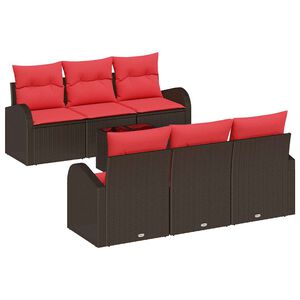 vidaXL Conjunto de Sof&aacute; de Jardim Castanho 55 x 55 x 37 cm vime PE