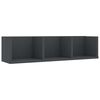 vidaXL Prateleira de parede para CD 75x18x18cm derivados madeira cinza
