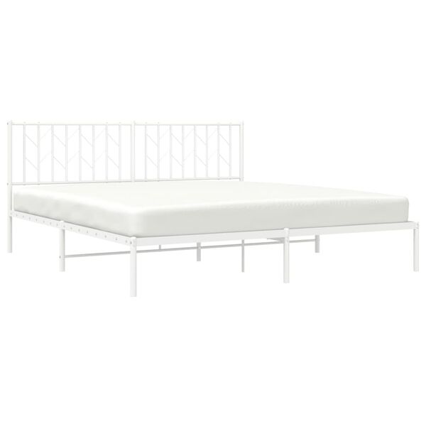 vidaXL Estrutura de cama com cabeceira 183x213 cm metal branco