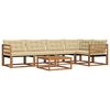 vidaXL Conjunto de Sof&aacute;s para Exterior 6 pcs Natural e Bege