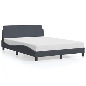 vidaXL Estrutura de cama Dover 120x200 cm veludo cinzento-escuro