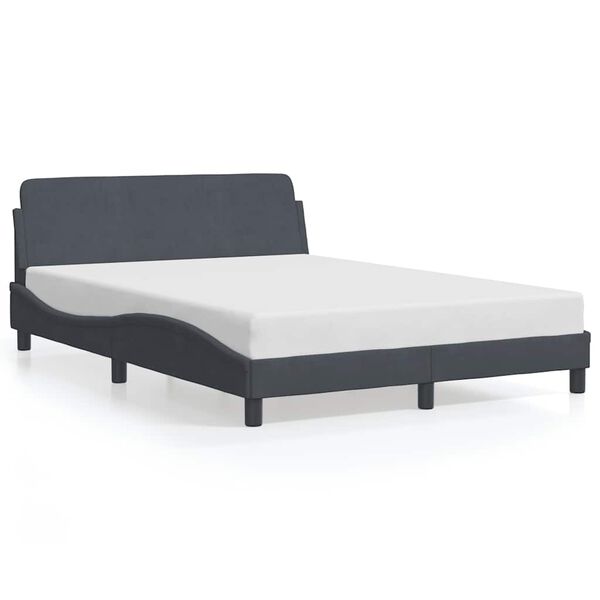 vidaXL Estrutura de cama Dover 120x200 cm veludo cinzento-escuro