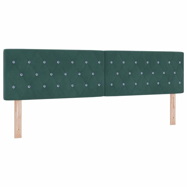 vidaXL Cabeceira LED com cabeceira Verde Escuro 180 cm Poli&eacute;ster