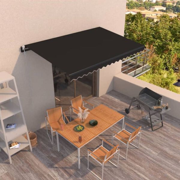 vidaXL Toldo retr&aacute;til autom&aacute;tico 400x350 cm antracite