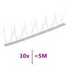 vidaXL Conjunto 10 picos p&aacute;ssaros e pombos 5 filas 5 m a&ccedil;o inoxid&aacute;vel