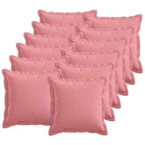 vidaXL Capa almofada 12 unid. HOUTEN Rosa 40 x 40 cm Linho Sint&eacute;tico
