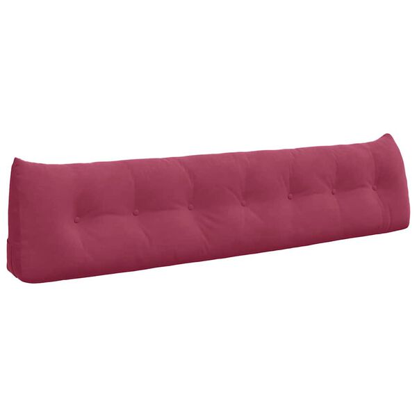 vidaXL Travesseiro para Costas Vinho Vermelho 200 x 24 x 50 cm Veludo