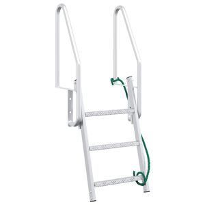 vidaXL Escada de Dock em 3 Etapas Prateado 58 x 77 x 144 cm Alum&iacute;nio